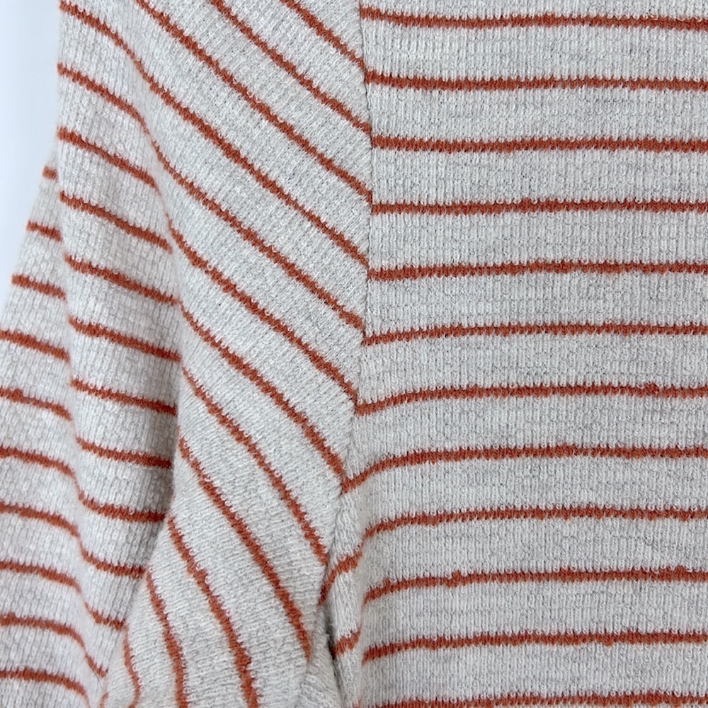 J. Jill Woman’s Sweater Knit Pullover Long Sleeve Tan And Orange Stripe … - Picture 6 of 10
